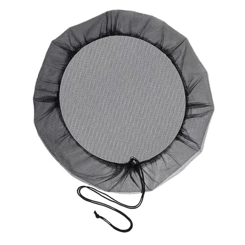 Rain barrel net with elastic band lid, adjustable drawstring, durable (60 cm)