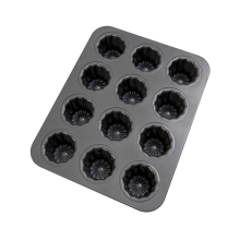 Canele-Form, 12 Mulden, Kuchenform, Antihaftbeschichtet, Canele-Muffin-Backform, Cupcake-Form zum Backen Von Puddingformen im Ofen