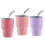3Er-Pack Mini-SchnapsgläSer mit Strohhalm und Deckel, Mini-Becher, Doppelwandige SchnapsgläSer, 2 Unzen (A) 1
