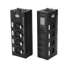 1 Paar 4-Kanal-3-Pin-XLR-Audio- und -üBer-Netzwerk-Kabel-Extender, DMX512-Netzwerk-Signal-Extender Stecker + Buchse