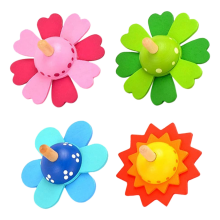 Kinderkreiselspielzeug, Bemalter Blumenkreisel Aus