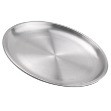 14 cm Edelstahl-Knochen-Spuckschale, Silbernes Flaches Tablett, Metall-Essscheibe, Runder Teller, Dessert-Geschirr