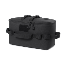 Outdoor-Camping-Aufbewahrungstasche, Gasherd, Kanister, Topf, Tragetasche, Picknick-Tasche, Kochgeschirr, Utensilien, Organizer, Schwarz