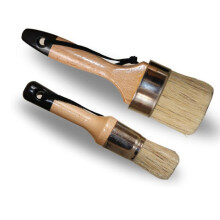 Kreidewachs-Pinsel - 2 StüCk, 1 Runder Pinsel, MöBelmalerei, Ovale Kreidefarbe Borstenpinsel-Set