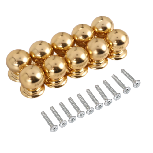 10 Pcs Cabinet Knobs Round Ball Bathroom Gold 2