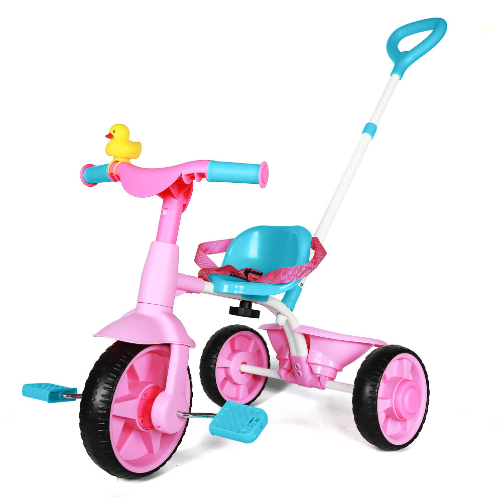 KRIDDO 2 in 1 Kids Tricycles Age 18 Month to 3 Years  EVA Wheels Upgraded  Gift  Trikes for Toddlers 2 to 3 Year Old with Push Handle and Duck Bell  P-image-OPC-PFN2WGK-NEW