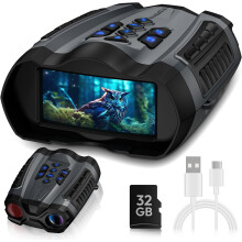 Night Vision Goggles,4K Binoculars with Camera, 3.5" HD Display and 32GB TF Card,9 Gear Night Vision(Black)