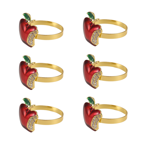 Napkin Rings Set of 6, Red Ring for Wedding, 2