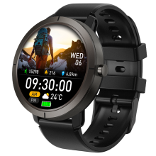 Smartwatch DM76 GPS 5ATM Waterproof AMOLED Display Sports Watch(Black)