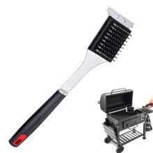 Grill cleaner brush and scraper, stainless steel scrubber, cookout tool Ref: 7899