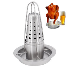 can chicken holder, beer can chicken stand, stainless steel beer can chicken holder for grill, smoker