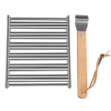 stainless steel sausage grill stand BBQ sausage roll rack for indoor and outdoor practical shelf Ref: 6083
