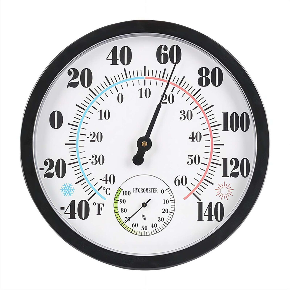 Thermometer Hygrometer, Indoor Outdoor Thermometer, 10 Inch Large Numbers (Style B)