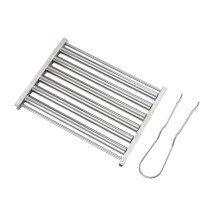 Wurst rolling rack made of stainless steel with comfort grip, portable sausage grill holder 18x24cm