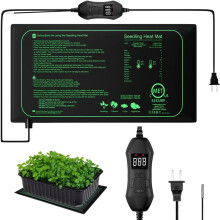 Heating mat for seedlings, 50W hydroponic heating pad with thermostat, IPX4, 25x52.5cm