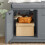 SoBuy Πάγκος Εισόδου Γκρι με Ντουλάπι 90x45x35cm 5