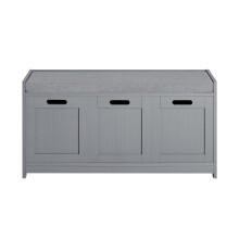 SoBuy Πάγκος Εισόδου Γκρι με Ντουλάπι 90x45x35cm