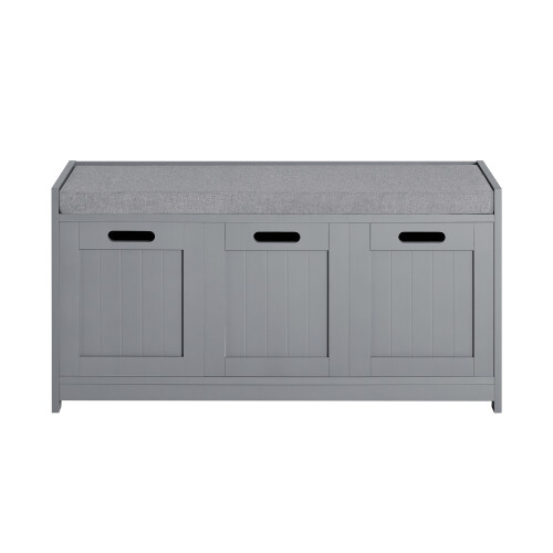 SoBuy Πάγκος Εισόδου Γκρι με Ντουλάπι 90x45x35cm