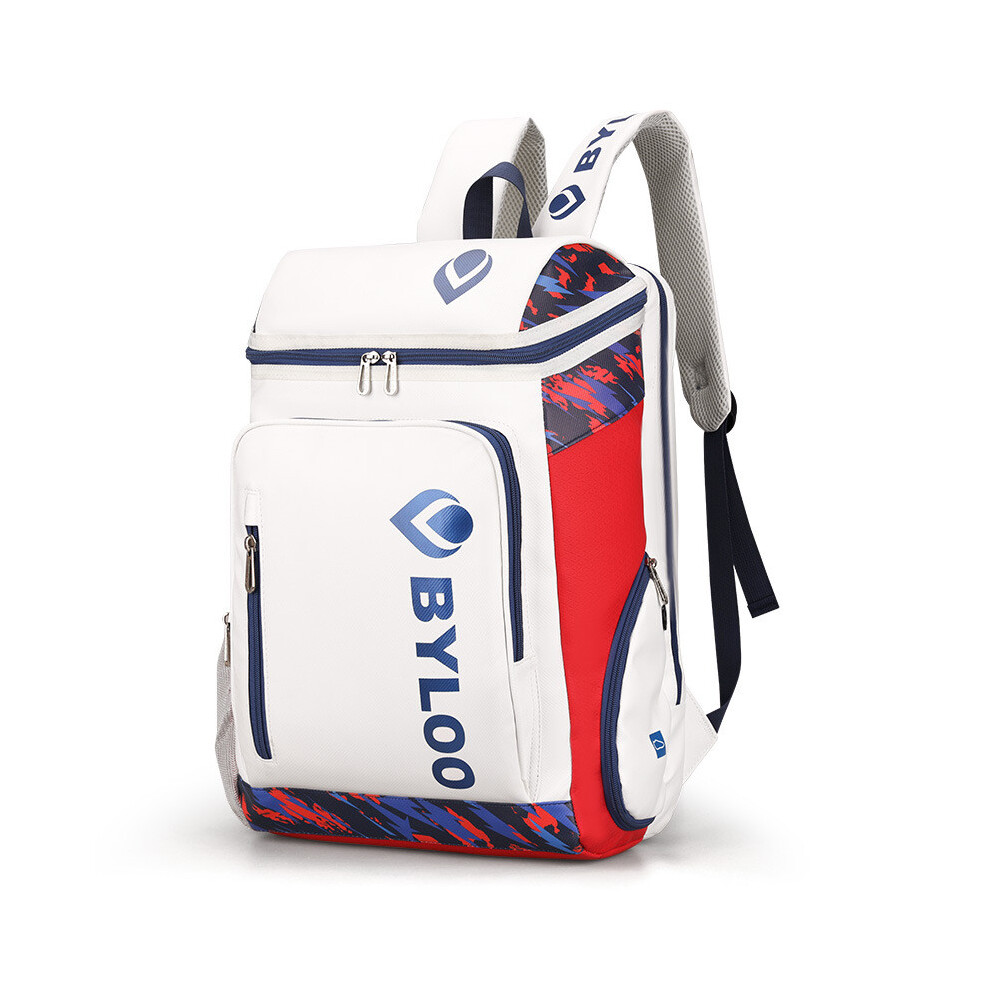 (Red) Byloo Print Letter Badminton Bag Backpack Anti Wear Sports Schoolbag Breathable-image-OPC-PJ5HJPK-NEW