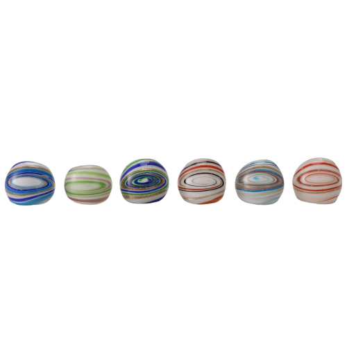 6X Bagues Anneaux en Verre Lampwork Multicolore 2