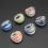 6X Bagues Anneaux en Verre Lampwork Multicolore 10