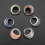 6X Bagues Anneaux en Verre Lampwork Multicolore 8