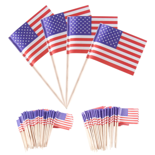 100 American Flag Toothpicks Party Cupcake Decoration Sandwich 2