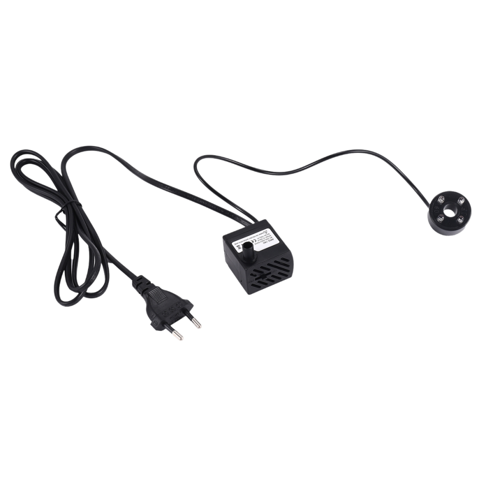 Pompes à Eau Submersibles 3W avec Pompe LumièRe 4 LED Aquarium ÉTang Poissons RéServoir Prise UE