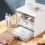 Makeup Organizer, Desk Organizer with 4 Drawers, White 9