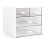 Makeup Organizer, Desk Organizer with 4 Drawers, White 1