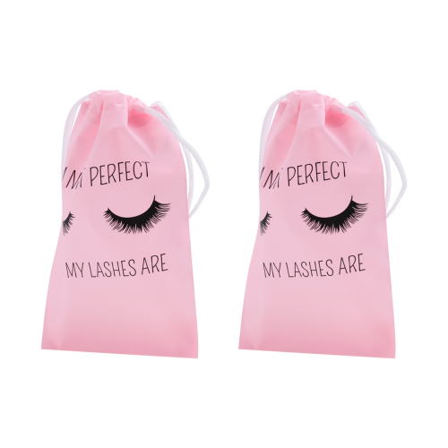50Pcs Bags Plastic Makeup Bag with Black Drawstring 1