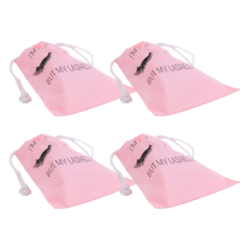 50Pcs Bags Plastic Makeup Bag with Black Drawstring 2