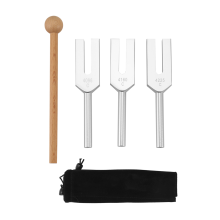 Ensemble de Diapasons 4096 Hz 4160 4225 Diapason avec Marteaux en Bois et Sac Tissu Style 2