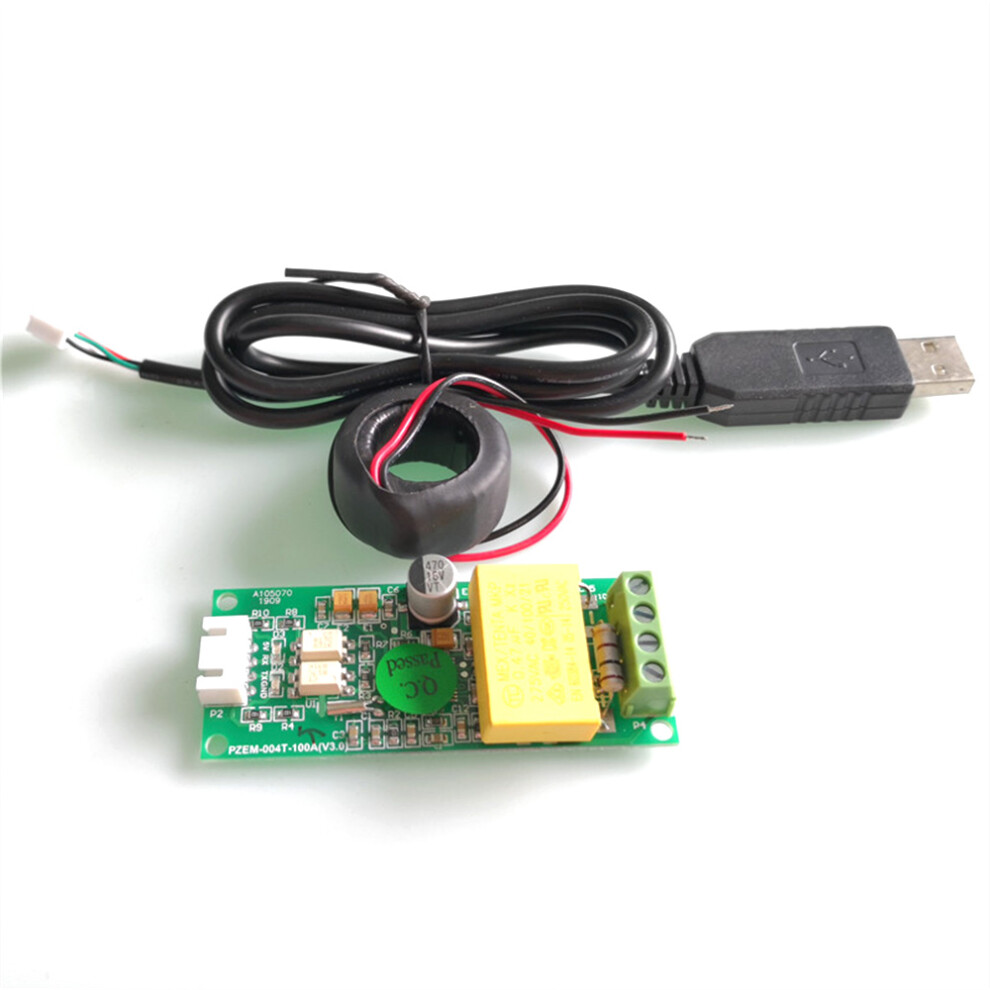 PZEM-004T Compteur D'éNergie Monophasé TTL Modbus AC 220V 100A Courant de Tension Watt Kwh AmpèRemèTre avec Câble USB CT