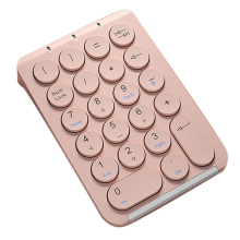 Pavé NuméRique Sans Bluetooth Clavier Touches Rondes 22 Rechargeable (Rose)