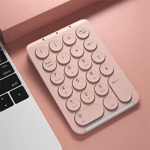 Pavé NuméRique Sans Bluetooth Clavier Touches Rondes 22 Rechargeable (Rose) 2