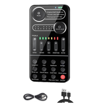 Voice Changer Carte Son en Direct 12 TonalitéS éLectriques Microphone de Diffusion pour TéLéPhone Portable Ordinateur PC