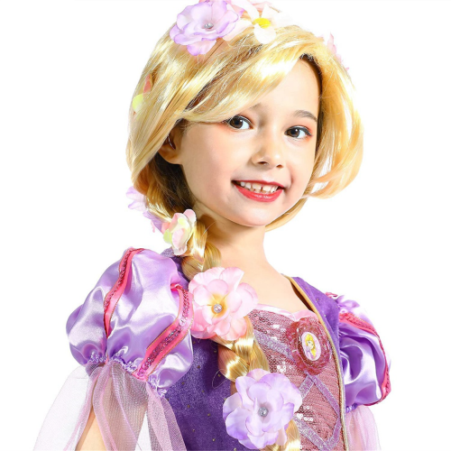 Enchanted Big Braid Wig Princess with Flowers 2