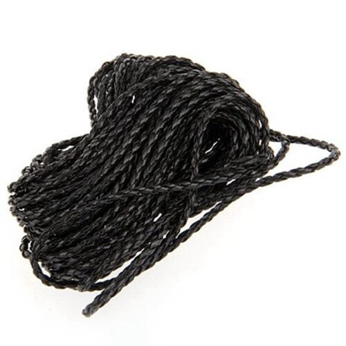 Μαύρο πλεγμένο δερμάτινο κολιέ 9μ., κορδόνι DIY 3mm, ζεστό 1