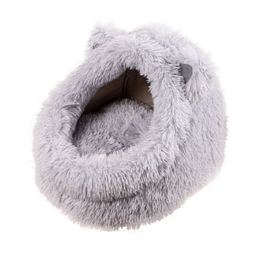 Plush Cat Bed Semi-Enclosed Dog Removable S 1