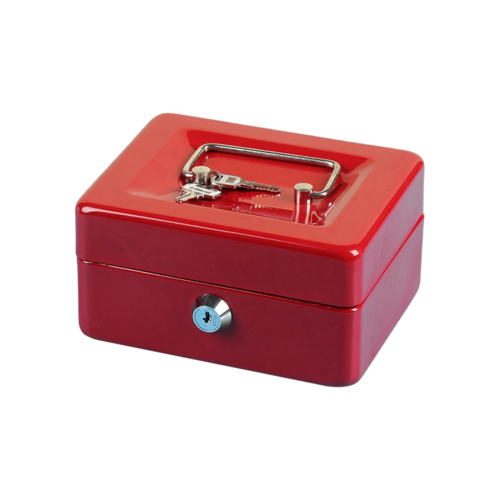 Afsluitbare geldkluis met slot, rood 1