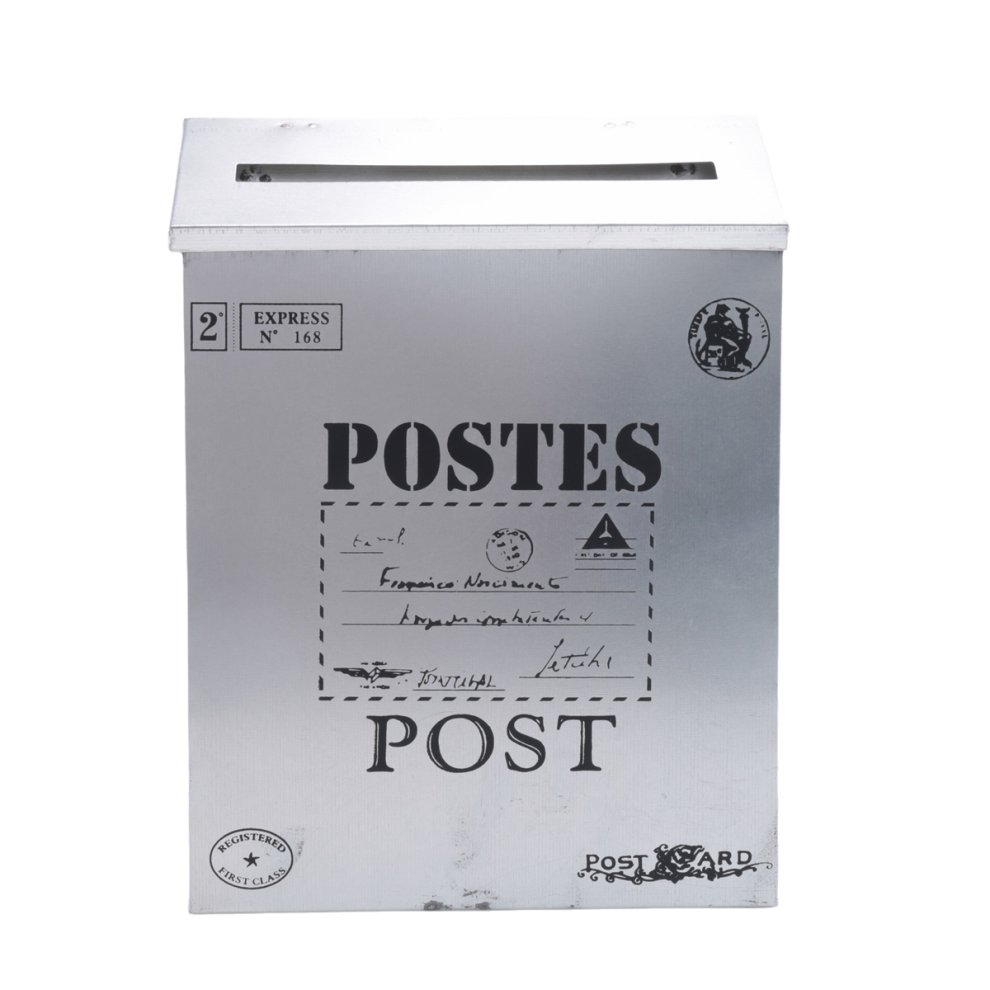 Boîte aux lettres murale vintage argentée