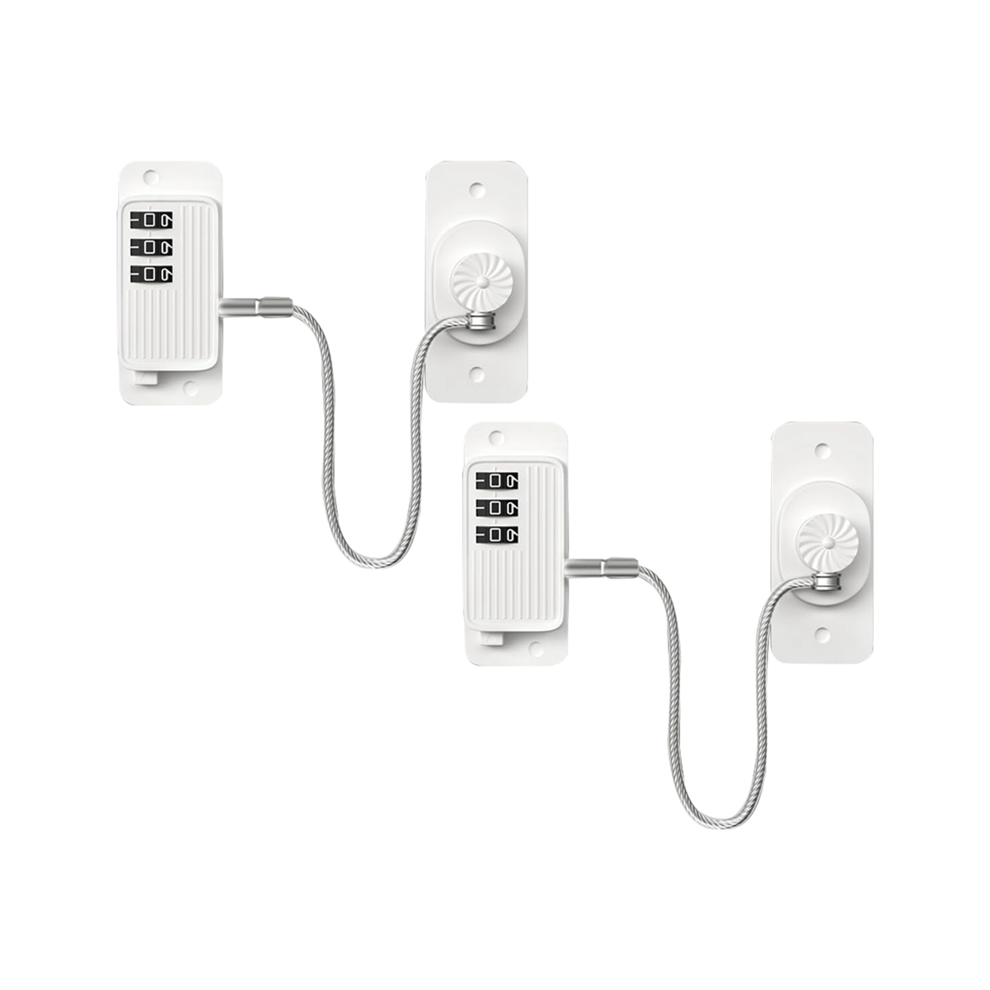 Refrigerator Lock Combination 2Pcs For Children Adhesive Freezer Tlily