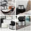Mini Trash Can with Lid, 4L Small Kitchen Compost Bin Silver 8