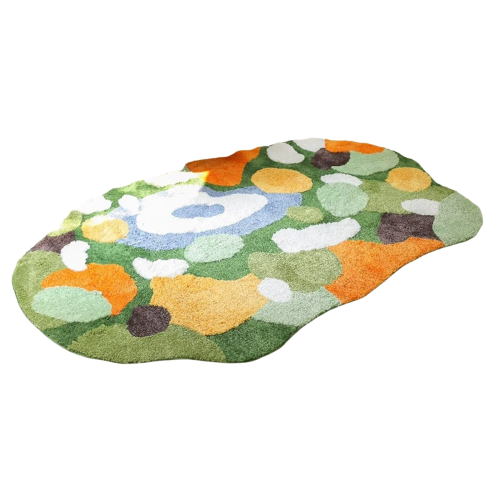 Irregular green and yellow moss carpet 1