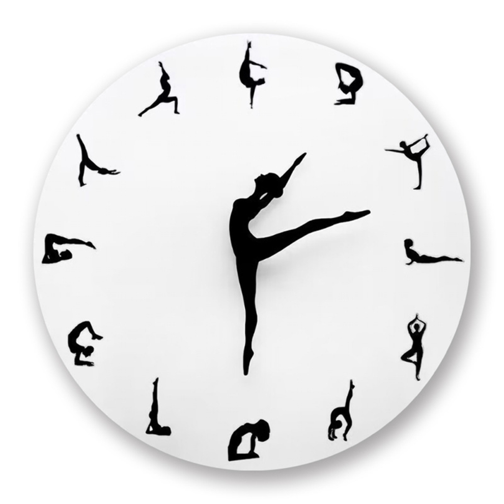 Charming Yoga Dancer Wall Clock, Baby Room Decoration, Tlily