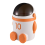 Astronaut-Themed Trash Can with Lid, Large Capacity, Orange 1