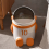 Astronaut-Themed Trash Can with Lid, Large Capacity, Orange 4