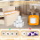Foldable Toilet Paper Storage Basket with Lid, Creamy white 9