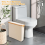 Foldable Toilet Paper Storage Basket with Lid, Creamy white 6